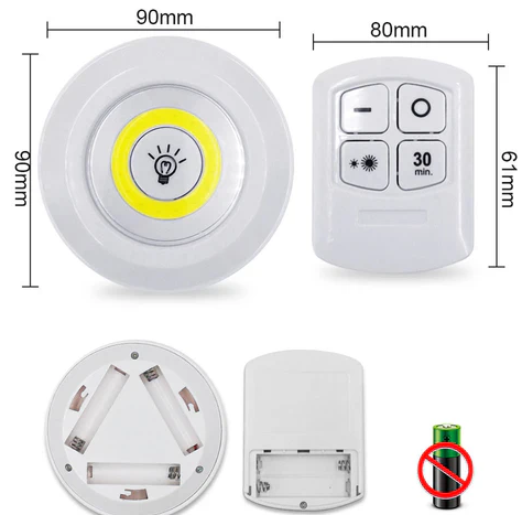 Luces LED inalámbricas (3 luces led + control remoto)