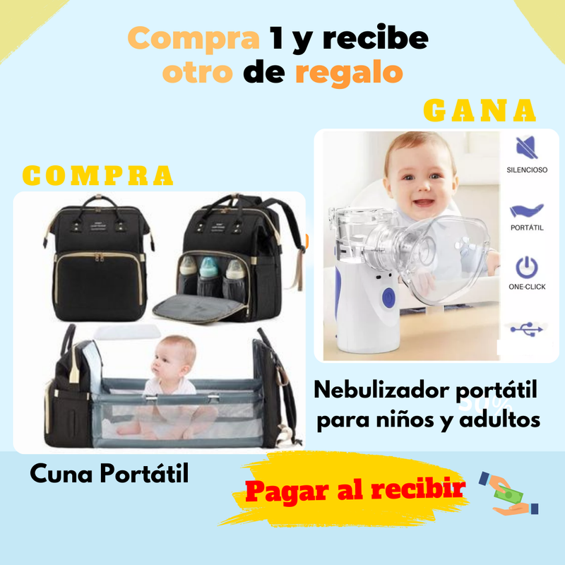 Mochila cuna portátil + regalo nebulizador portátil