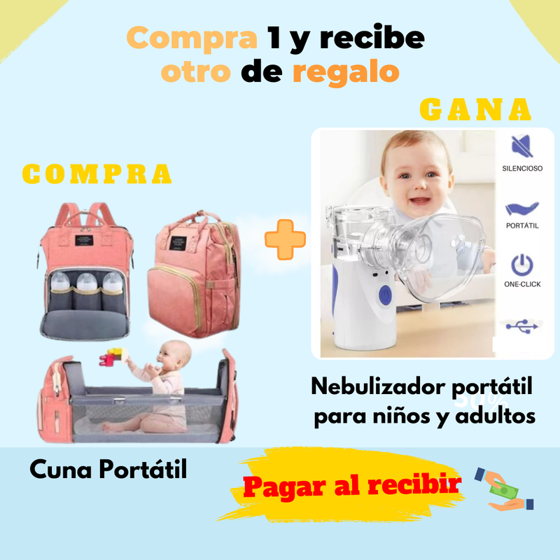 Mochila cuna portátil + regalo nebulizador portátil