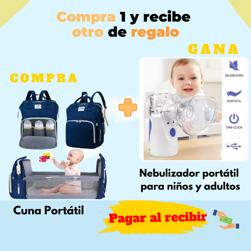 Mochila cuna portátil + regalo nebulizador portátil