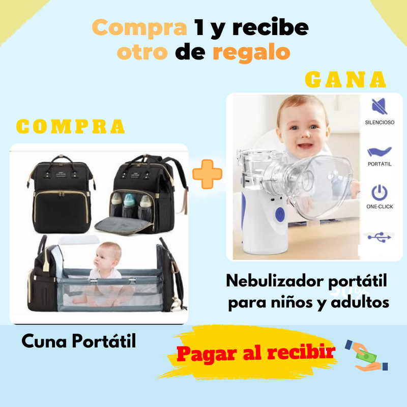 Mochila cuna portátil + regalo nebulizador portátil